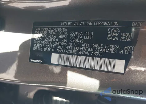 2012 Volvo Xc90 3.2/3.2 Platinum/3.2 Premier Plus from USA, damaged, VIN YV4952CZ7C1617146